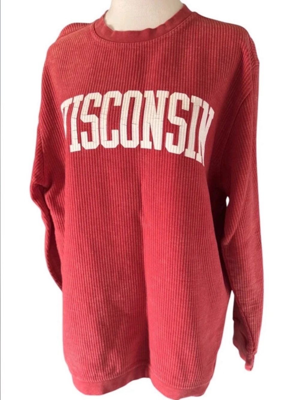 Pressbox Vintage-Inspired Ribbed Wisconsin Sweatshirt • Women’s Small • Like New